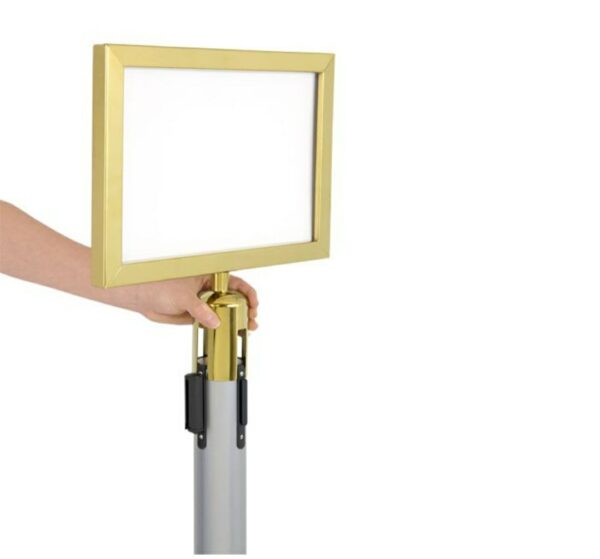 Golden Horizontal A4 Sized Instruction Display Board with Attachment on Queue Manager - Image 3