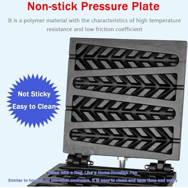 1800W Electric 4-Slot Lolly Stick Waffle Maker Machine - Image 4
