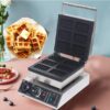 1700W 6-Slot Rectangular Biscuit Waffle Maker Machine - Image 5