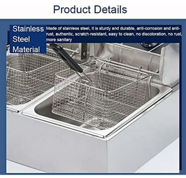 2500W Electric 8L Double Fryer (Code: FY82) - Image 6