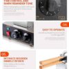 1415W 180-Degree Bubble Round Rotating Electric Waffle Maker Machine With Wooden Handle - Image 6