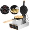 1415W 180-Degree Bubble Round Rotating Electric Waffle Maker Machine With Wooden Handle - Image 7