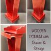 Heavy Duty Wooden Podium with Drawers and Storage Provisions. - Image 7