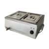 Electric 2 Compartments SS Bain Marie of 1/2 GN PAN Food Warmer Steamer With SS Lid (GN Pan Length: 325mm, Breadth: 256mm and Depth: 150mm, Each GN Pan Capacity: 8.5L Approx)