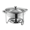3.5L SS Round Chafing Dish with Gel Based Heating Container & Transparent See Through Lid