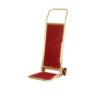 L Shaped Gold Plated Foldable Luggage Cart Trolley with 6 Inch Heavy Gripped Wheels and Red Carpet