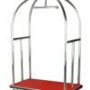 Bell Shaped Luggage Cart Trolley with 6 Inch Gripped Wheels and Red Carpet ( Colour Silver)
