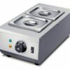 SS 2 Compartment Electric Chocolate 1/6 GN Pans Cheese Melter with SS Lid (Each GN Pan Size: 176x162x150mm, Each Pan Capacity: 2.25L Approx)