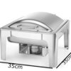Heavy Duty 6L Square Food Grade Stainless Steel Matt Finish Chafing Dish with Roll Top Lid and Hydraulic Hinges for Soft Closing and Gel Based Burner Container for Heating Purposes (Container Capacity 6L Approx) - Image 2