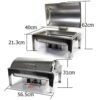 Heavy Duty 10L Rectangular Food Grade Stainless Steel Matt Finish Chafing Dish with Roll Top Lid and Hydraulic Hinges for Soft Closing and Gel Based Burner Container for Heating Purposes (Container Capacity 10 Litres Approx) - Image 2