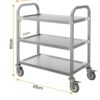 Stainless Steel Rectangle 3 Layer Service Trolley - Image 3