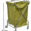 Stainless Steel Square Shaped Laundry Trolley Clothes Sorter with Wheels and Removable Canvas Bag - Image 2