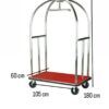 Bell Shaped Luggage Cart Trolley with 6 Inch Gripped Wheels and Red Carpet (Colour: Silver) - Image 3