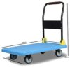 ABS Fibre Rectangle Foldable Blue Cart Trolley with SS Rod Support (Size: Big) - Image 2