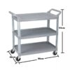 ABS FIBRE Material Based 3 Layer Service Cart Trolley (Size Big)