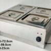 Electric 4 Compartments SS Bain Marie of 1/2 GN PAN Food Warmer Steamer With SS Lid  (GN Pan Length: 325mm, Breadth: 265mm and Depth: 150mm, Each GN Pan Capacity: 8.5L Approx) - Image 2