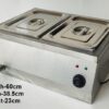 Electric 2 Compartments SS Bain Marie of 1/2 GN PAN Food Warmer Steamer With SS Lid (GN Pan Length: 325mm, Breadth: 256mm and Depth: 150mm, Each GN Pan Capacity: 8.5L Approx) - Image 3
