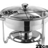 3.5L SS Round Chafing Dish with Gel Based Heating Container & Transparent See Through Lid - Image 4