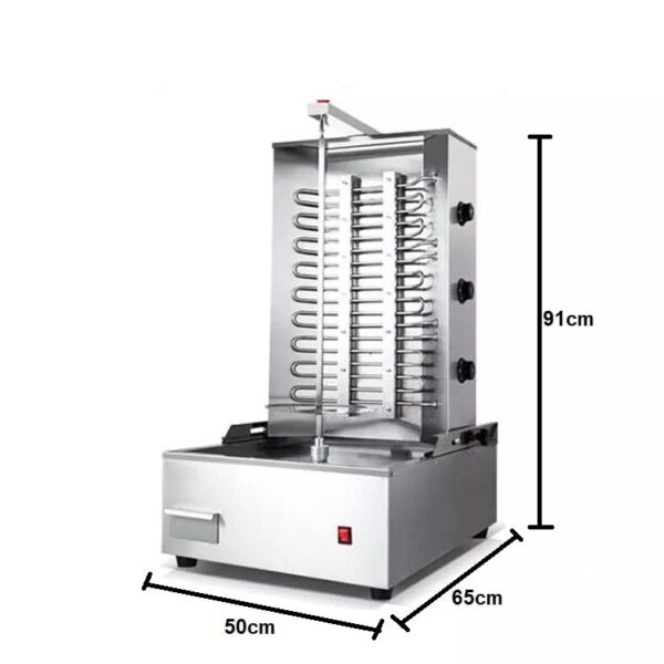 6000W Electric Stainless Steel 3 Burner Shawarma Maker Machine With Non Stick Auto Rotating Rod - Image 2