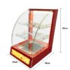 1200W 2 Shelf Based Commercial Electric Food Warmer Showcase Display Insulation Moisture Cabinet (Small Size: 38x46x60cm, Colour: Red) - Image 3