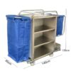 Stainless Steel Housekeeping Trolley Full Size With Two Sided Bags (1 Full Bag + 1 Half Bag) - Image 3