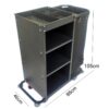 MS Black Housekeeping Trolley Half Size with One Sided Plain Bag - Image 2
