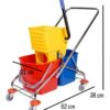 Virgin Plastic Material Based Stainless Steel 34L Double Bucket Mop Wringer Trolley - Image 10