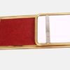 L Shaped Gold Plated Foldable Luggage Cart Trolley with 6 Inch Heavy Gripped Wheels and Red Carpet - Image 3