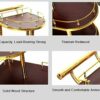 Premium Wood + Golden Pipe 2.5 Layer Bar Service Trolley - Image 4