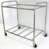 Stainless Steel Rectangle Shaped Laundry Trolley Clothes Sorter with Wheels and Removable Canvas Bag - Image 3