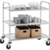 Stainless Steel Rectangle 3 Layer Service Trolley - Image 4
