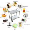 Stainless Steel Rectangle 2 Layer Service Trolley - Image 3
