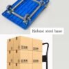 ABS Fibre Rectangle Foldable Blue Cart Trolley with SS Rod Support (Size: Big) - Image 3