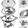 3.5L SS Round Chafing Dish with Gel Based Heating Container & Transparent See Through Lid - Image 5