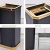 Black and Golden SS Ash+ Trash Bin with Inner Storage Bucket - Image 3