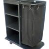 MS Black Housekeeping Trolley Half Size with One Sided Plain Bag - Image 3