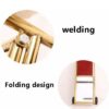 L Shaped Gold Plated Foldable Luggage Cart Trolley with 6 Inch Heavy Gripped Wheels and Red Carpet - Image 4