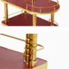 Premium Wood + Golden Pipe 2.5 Layer Bar Service Trolley - Image 5