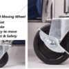 Stainless Steel Rectangle Shaped Laundry Trolley Clothes Sorter with Wheels and Removable Canvas Bag - Image 4