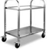 Stainless Steel Rectangle 2 Layer Service Trolley - Image 4