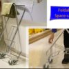 Stainless Steel Square Shaped Laundry Trolley Clothes Sorter with Wheels and Removable Canvas Bag - Image 4