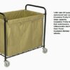 Stainless Steel Rectangle Shaped Laundry Trolley Clothes Sorter with Wheels and Removable Canvas Bag - Image 4