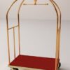 Bell Shaped Luggage Cart Trolley with 6 Inch Gripped Wheels and Red Carpet (Colour: Gold) - Image 4