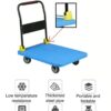 ABS Fibre Rectangle Foldable Blue Cart Trolley with SS Rod Support (Size: Big) - Image 4
