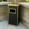 Black and Golden SS Ash+ Trash Bin with Inner Storage Bucket - Image 4