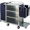 Stainless Steel Housekeeping Trolley Full Size With Two Sided Bags (1 Full Bag + 1 Half Bag) - Image 5