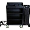 MS Black Housekeeping Trolley Half Size with One Sided Plain Bag - Image 4