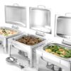 Heavy Duty 10L Rectangular Food Grade Stainless Steel Matt Finish Chafing Dish with Roll Top Lid and Hydraulic Hinges for Soft Closing and Gel Based Burner Container for Heating Purposes (Container Capacity 10 Litres Approx) - Image 7