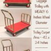 Golden Rectangle Shaped Luggage Cart Trolley with 6 Inch Heavy Gripped Wheels and Red Carpet - Image 5