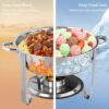 3.5L SS Round Chafing Dish with Gel Based Heating Container & Transparent See Through Lid - Image 7